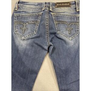 JEANS ROCK REVIVAL  PAT Straight Crystal Bling Women's 30 Wore In Look 4648
